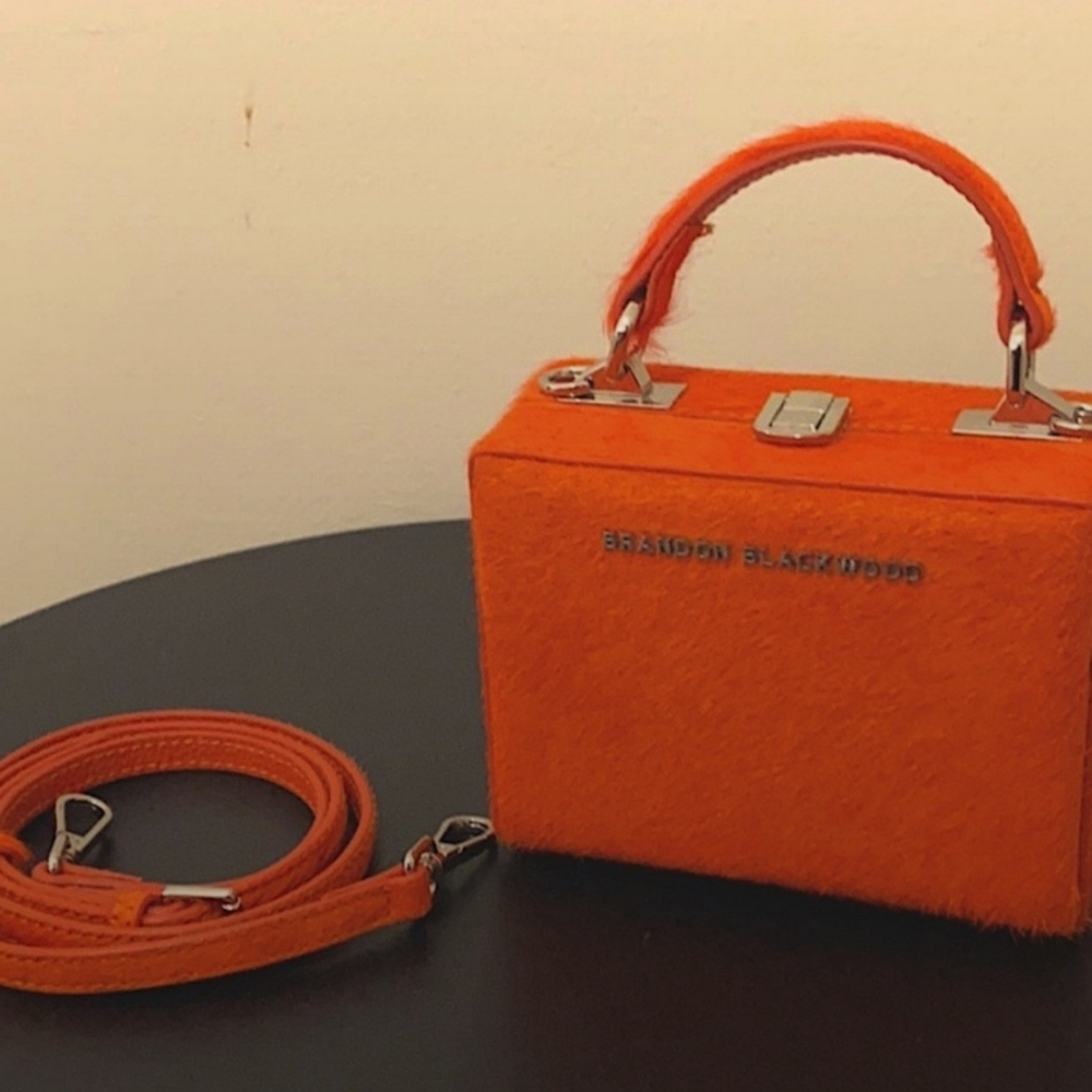 Brandon Blackwood Mini Trunk Bag in Orange
